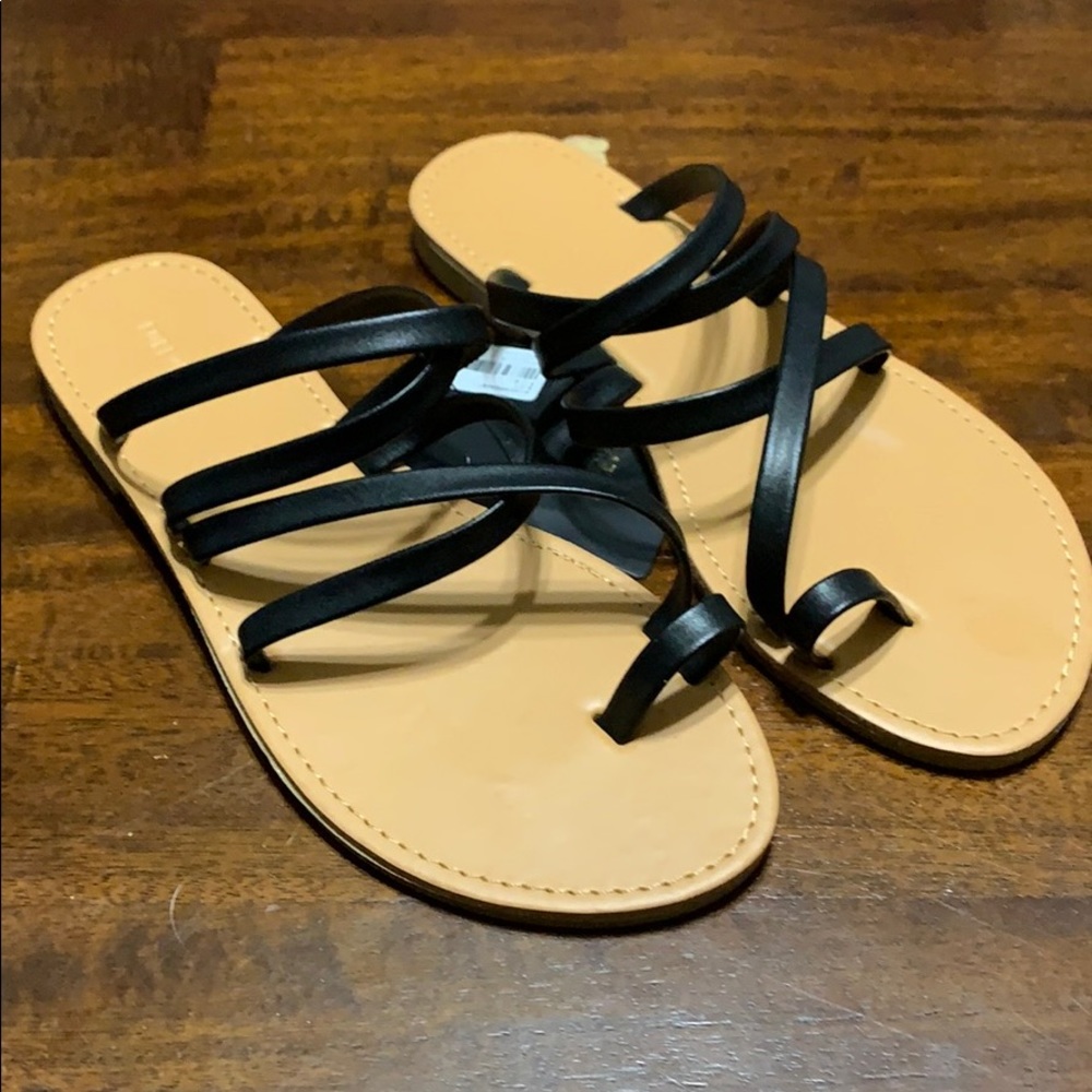 Black and Tan Sandals